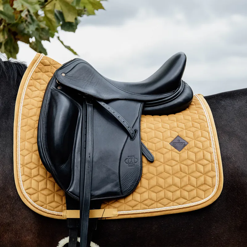 Kentucky Velvet Dressage Saddlecloth - Mustard-1